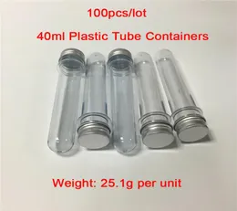 Cheap 100PiecesLot 40ml Vaper Vials 55 Inch Long Aluminum lids Plastic Tubes Wax Jars On World Wide3345249