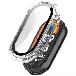 2in1 Case+Film Screen Protector for Xiaomi Mi Band 8 Cover Coverage Cover for Natural Touch HD Clarity Complitic Touch HD Arc Edge