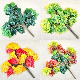 Dekorative Blumen 12pcs 65 cm künstliche Eichenbaumblätter Blumenzweig für Pflanzenwand Hintergrund Hochzeitshausgarten El Büro Bar