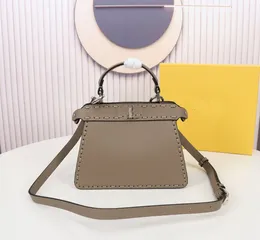 Peekaboo Bag Designer сумка для кросс -куба Pure Color Подличная кожаная буква серый мини -peekaboo mini cross bed bad