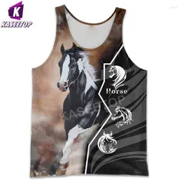 Herren-Tanktops lustige Männer Liebhaber Pferd 3d überall über bedrucktes Muster Sommerweste Hip-Hop Streetwear Casual Fitness ärmellose Pullover