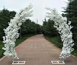 25m Artificial Cherry Blossom Arch Door Road Lead Moon Arch Flower Cherry Arches Shelf Square Decor for Party Wedding Backdrop3399939