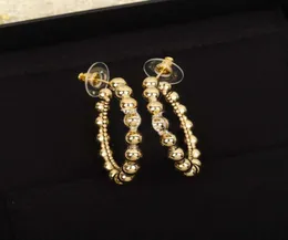 2022 Top -Qualität Charme Dangle kleine runde Form mit Diamantoelen -Ohrhörern in 18 Karat Gold plattiert für Frauen Hochzeit Schmuck Geschenk BO3177007