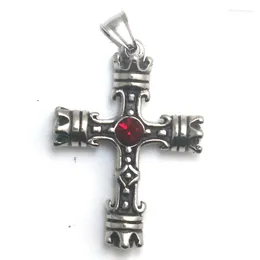 Pendant Necklaces Unisex 316L Stainless Steel Cool Black Red Stone Crown Cross Est