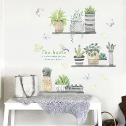 Wall Stickers Garden Plant Decorative Sticker Bonsai Home Decor PVC Kids Bedroom Living Room Flower Waterproof DIY