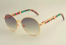 2019 Nowe okrągłe okulary przeciwsłoneczne 19900692 Okulary przeciwsłoneczne retro moda słoneczna dieście naturalny kolor drewniany świątynia okulary przeciwsłoneczne 2753669