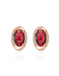 Stud Trendy Earrings 925 Silver Jewelry with 9 11mm Ruby Zircon Gemstone for Women Wedding Party Gift Whoolestud9028518