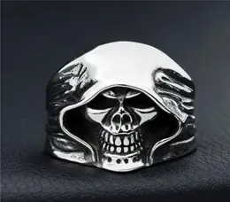 Homens de moda Skeleton Guy Punk Style Retro Grim Reaper Skull Anéis