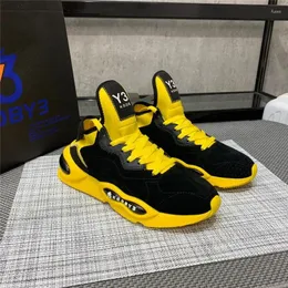 Sapatos casuais 2024SS KGDB Y3 Black and Yellow Color Men's Glunky Sneaker Sneakers Traf Women's