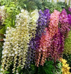 Artificial Ivy Flowers Silk Flower Wisteria Vine Flower Rattan For Wedding Centerpieces Decorations Bouquet Garland Home Ornament 5089820