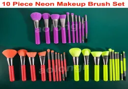 Pincéis de maquiagem de docolor define neon kabuki pincel olhe shadow pincels liquidificador face fundamento pó corretivo cosmético maquiagem brus5388441