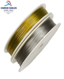 Ny guldfärg i rostfritt ståltråd Beading Rope Cord Fishing Thread String för DIY Halsband Armelets smycken som gör fynd7416536