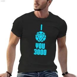 Camisetas masculinas Tony Starks I Love You 3000 Plain T-shirt Secagem rápida Adequado para homens