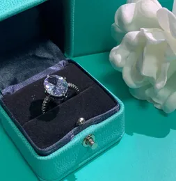 Designer Luxury Silver Ring Oval Cut 3Ct Diamond CZ Noivado Rings Banda de casamento para mulheres Bridal Bijoux4043741