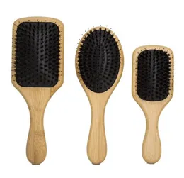 3 Pack Olive Wood Boar Brestle Hair Brush Air Cushion Head Massager Comb With Nylon Pin Natural Wood Hande Cushion Massage Hair4255655