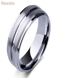 Newshe Tungsten Carbide Rings for Men Groove Ring 8mm Herr Mens Wedding Band Charm Smyckesgåva Storlek 813 TRX061 2103106767724