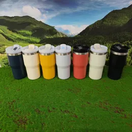 Macaron H2.0 20oz Paslanmaz Çelik Araba Kahve Tulumbudu Çift Duvar Vakum Yalıtımlı BPA Bedava Seyahat Sporları Kapaklarla