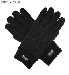 Bruceriver Men039s Pure Wool Knitting Gloves con fodera tisso H081892670265810282