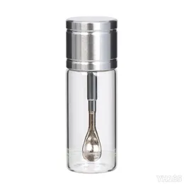 Metallglas Raucherflasche Box tragbare Kräuter -Tabakpille mit Teleskoplöffel Dabber -Werkzeuglagerung Stash Pocket Jar Wachs Container Schnupftabor Snorter Sniffer Snuffer DHL