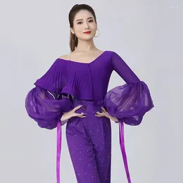 Stage Wear 2024 Elegant Ballroom Dance Tops Women Performance Latin Leotard Clothes Rumbas Salsa Dance abbiglia