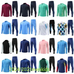 24 25 Verschiedene Nationalmannschaften Brasilien Portugal Football Tracksan 2024 2025 England Hälfte Pull Männer Kinder Fußball Tracksuit Kits Training Anzug Jogging Chandal112