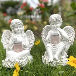 Plantatory garnki urocze chłopcy i dziewczęta rzeźba słoneczna dekoracja dziedzińca europejskiego stylu aniołów statua domowa Q240429