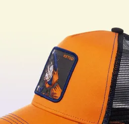 New Cartoon Mesh Hat Anime Goten Baseball Cap High Quality Curved Brim Orange Snapbk Cap Gorras Casquette Dropshipping5503185