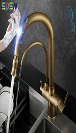 Kitchen Faucets Antique 3 Ways Touch Filter Quality Brass Cold Drinking Water Tap Vintage Smart Sensor FaucetKitchen8788559