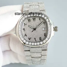 Movement Watch Vvs Diamond Watch Automatic Mechanical Mens 40mm Women Wristwatch Sapphire Waterproof Montre De Luxe