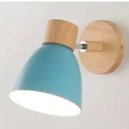 Lampada a parete in legno moderno moderno a 6 colori luci ricaricabili per casa al volo soggiorno e27 doconce