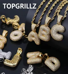 AZ Custom Letters Pendant для мужчин N Women Micro Pave Cubic Diy Diy Hip Hop Collece с вереткой цепью 2281708