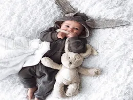 Onesies Baby Sleeping Ears Rabbit Romper RRA3572 Clothing Zipper Hooded Bodysuit Bag Infant Toddler Jumpsuits Babies Rompers Newbo2894165