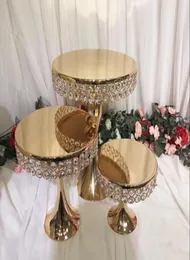 Outras festa festiva suprimentos de luxo Crystal Wedding Tall Cake Centerpieces Candybar Tabel Decorating Display Stand Holder Fondan7575215