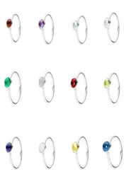 12 ay estetik mücevher doğum taşı kristal halkalar kadınlar için logo kutusu takımyıldızı ile çift parmak yüzüğü setleri 191012sru2508447