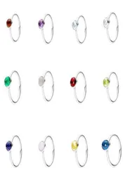 12 Monate ästhetischer Schmuck Geburtssteinkristallringe für Frauen Männer Paar Fingerring -Sets mit Logo Box Constellation Geburtstagsgeschenke 191012SRU2508447