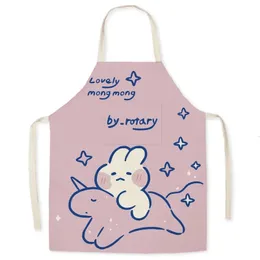 Grucciali per donne Linen senza maniche coniglietto cartone animato cucina bella cucina di casa pulizia di cocina delantale 240429