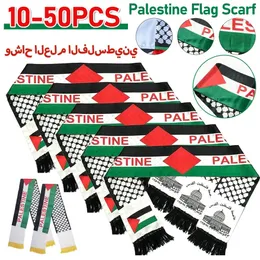 Palestina flagga halsduk Double Side Palestine National Day Printing Satin Palestinian Flag Scarf 240420