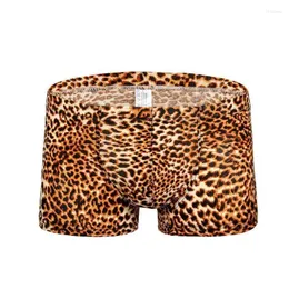 Underpants maschi's tampone convesse biancheria intima stampe leopardo alla moda selvatico aro pantalone shorts sexy prolocativo traspirante