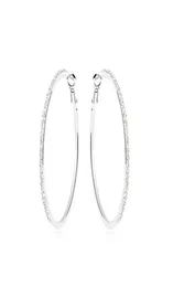 Novo design simples de design austríaco Rhodium Brincos grandes de argolas para mulheres Bijoux Accessories Bijoux 3362623