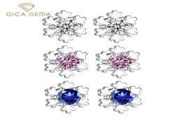 Stud Gica Gema 925 Orecchini in argento sterling per signore Sweet Snowflake Diamond insolito 2022 Trend Wedding Gioielli Fine1345586