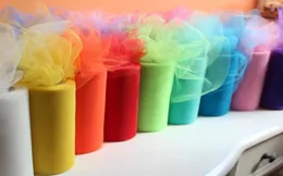 6quotx25yd Tulle Roll Spool Fabric Party Chair Decor Dic Diy Tutu Skirt Sheer Gauze Table Banner Garland Sash Ban7915564