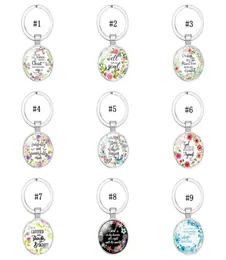 2019 Katolska Rose Scripture Keychains for Women Men Christian Bible Glass Charm Key Chains Fashion Religion Jewelry Accessories5871244