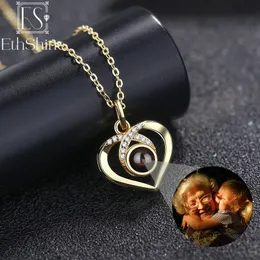 ETHSHINE Custom Projection Po Necklace Personalized Pet Po Pendant Chain Memorial Gift Anniversary gift Valentines Day 240415