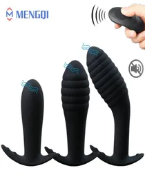 Wireless USB Caricamento Anal Men Gay Butt Plug Prostate Massager Vibrator Remote Control Toys per adulti per coppia Y1907144251069