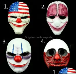 Inne świąteczne zapasy imprezy domowe przerażające maska ​​klauna Masque Pvc Payday Halloween na tusz do rzęs Carnaval Drop dostawa 2021 upju8985073