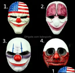 لوازم الحفلات الاحتفالية الأخرى في حديقة مهرج مخيفة قناع ماسك PVC Payday Halloween للمسكرة Carnaval Drop Delivery 2021 UPJU8985073