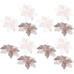 Flores decorativas Hollow Out Flor de Natal Flor Artificial Diy Árvore Grunando Ornamento Garlands Decoração Home