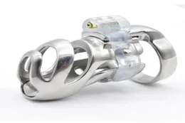 Neues 3D -Design 316L Edelstahl Stealth Lock große Geräte, Hahnkäfig, Penisring, Penisschloss, Fetischgürtel für MEN6685224