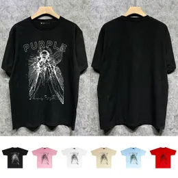 Sommer Jugendkleidung Frauen Designer T-Shirt schwarze losen Tees Crew Hals Nacken Closs Hemd Männer Kleidung weiße Shorts Ärmel T-Shirts Grafik Lila