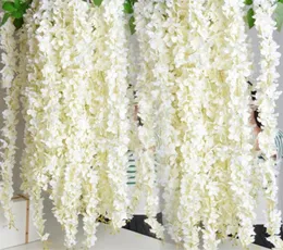 180 سم محاكاة بيضاء الزهرة الزهرة الحرير الاصطناعي وايستريا كرمة لحفل الزفاف ديكور 10pcslot تسليم Drop.1481386